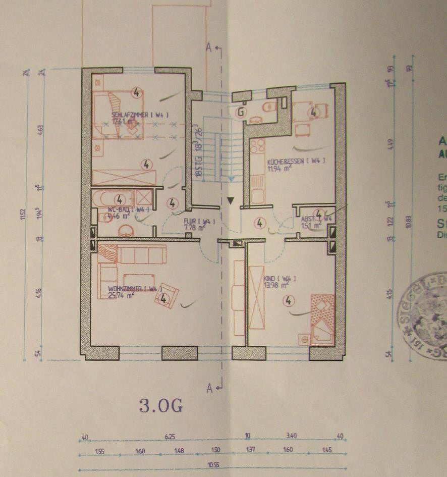 Grundriss — Eigentumswohnung Antonienstraße 24, Duisburg