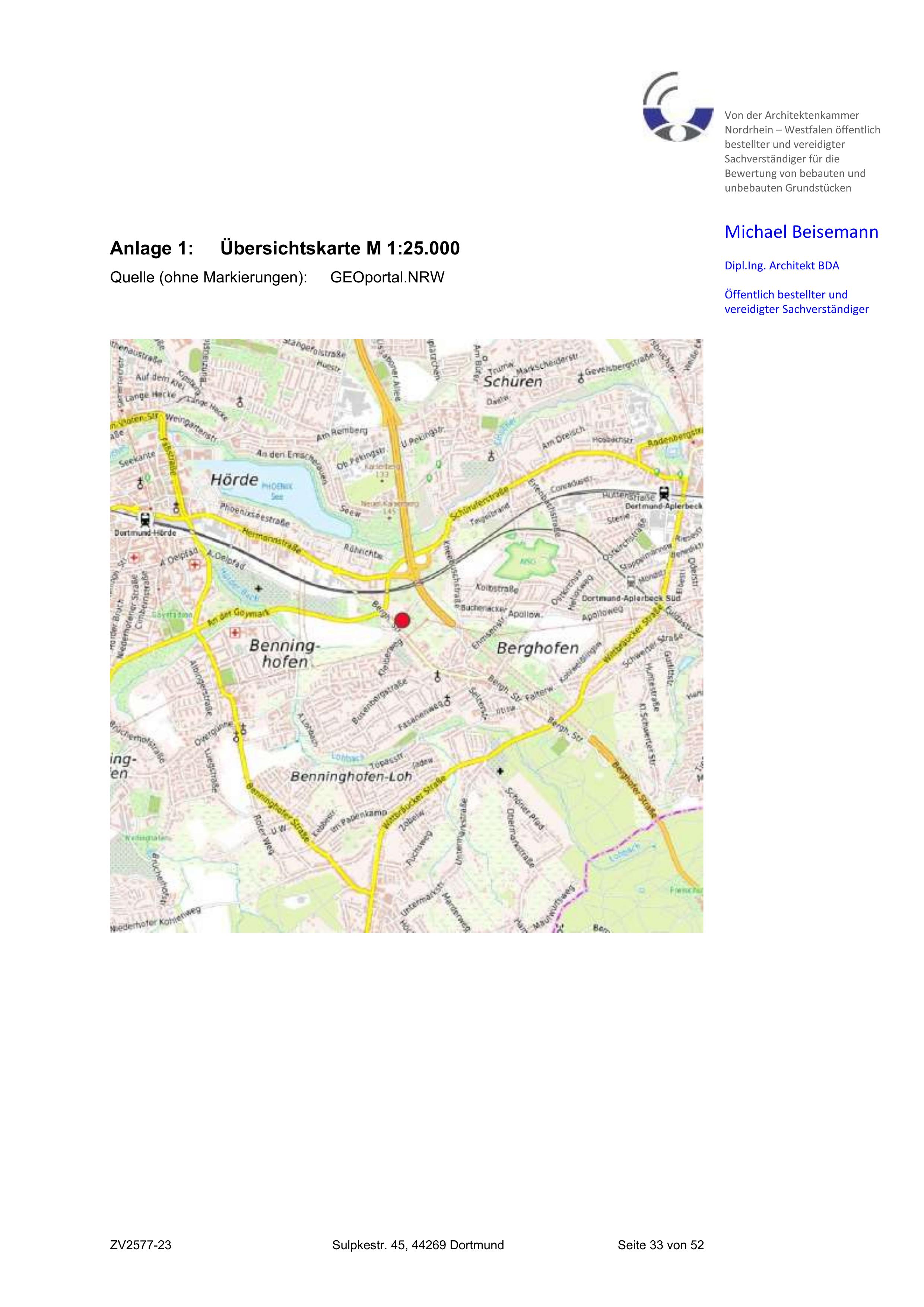 Lagekarte — Garage in Dortmund, 44269