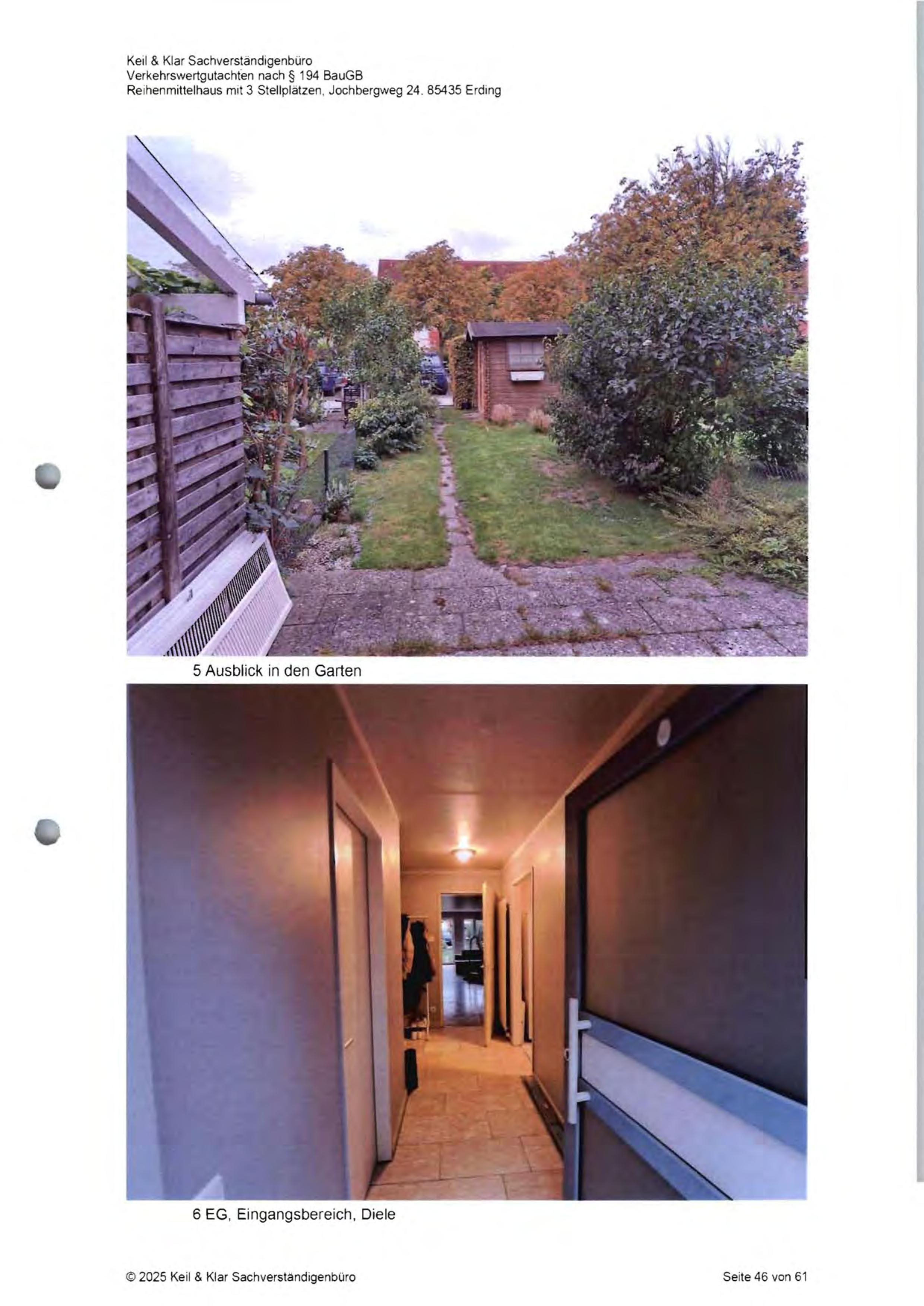 Garten — Kfz-Stellplatz (Tiefgarage) in Erding Wertermittlungsund Qualitätsstichtag, Jochbergweg 24
