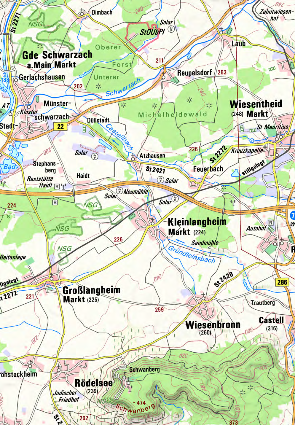 Lagekarte — Einfamilienhaus in Kleinlangheim, 97070
