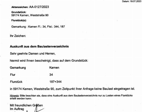 Textseite — Wohn-/Geschäftshaus in Kamen