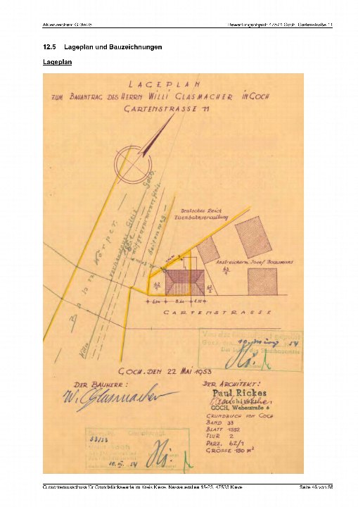 Lageplan — Unbekannt Gartenstraße 11, Goch
