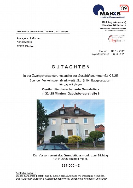 Textseite — Zweifamilienhaus in Minden