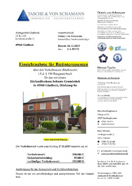 Textseite — Doppelhaushälfte in Gladbeck