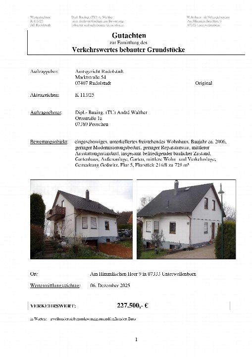 Textseite — Einfamilienhaus in Unterwellenborn