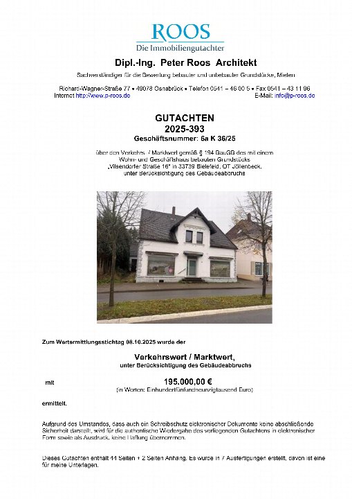 Textseite — Wohn-/Geschäftshaus in Bielefeld