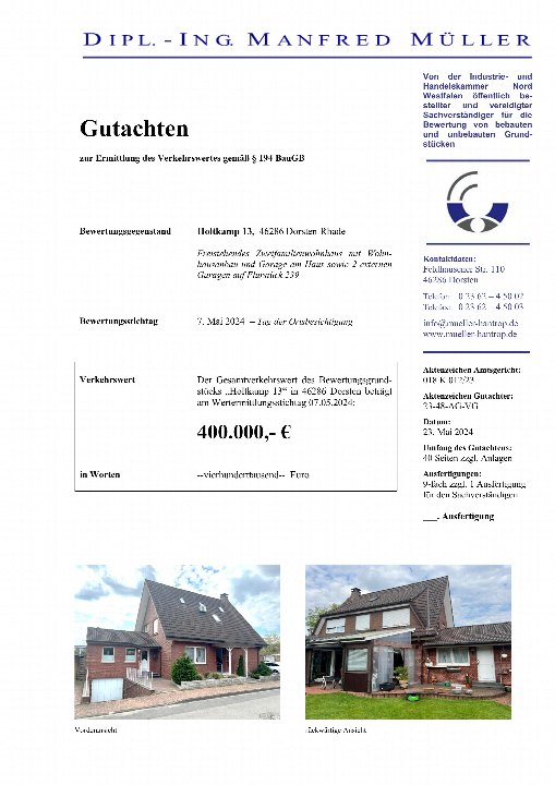 Textseite — Garage in Dorsten