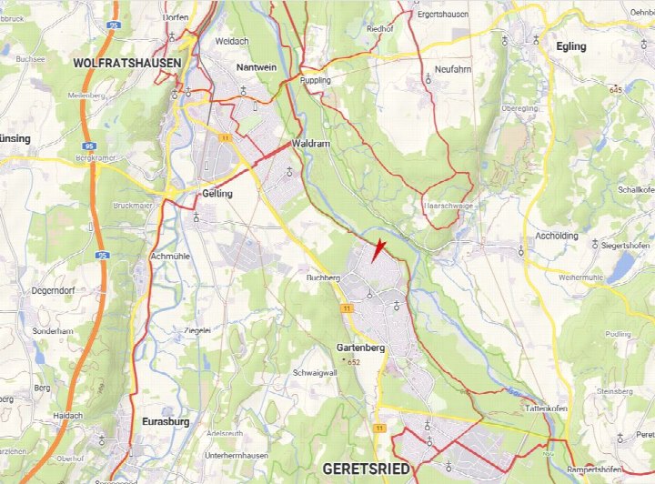 Lagekarte — Doppelhaushälfte in Geretsried Wertermittlungsund Qualitätsstichtag, 82538