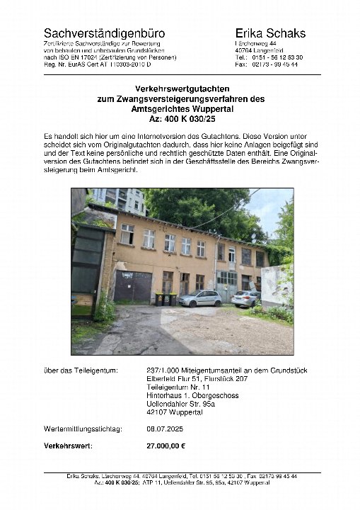 Textseite — Gewerbeeinheit (z.B. Laden, Büro) in Wuppertal-Elberfeld