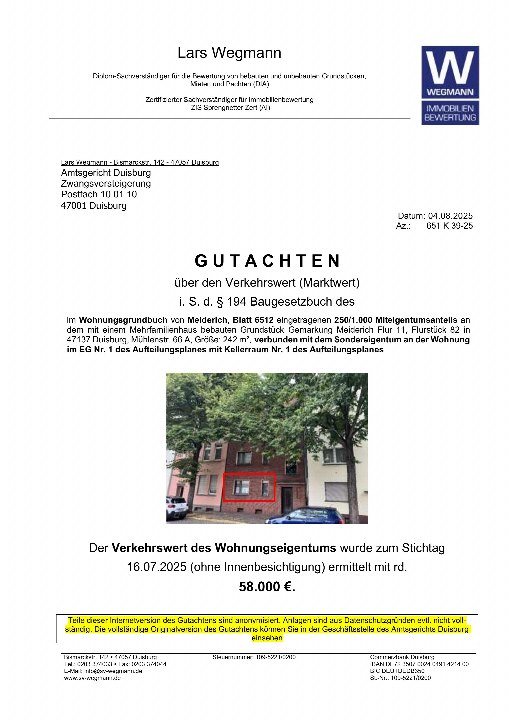 Textseite — Eigentumswohnung in Meiderich