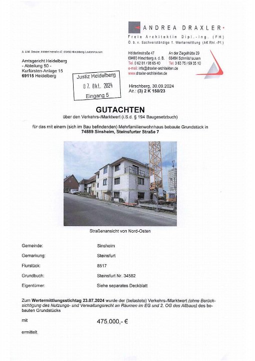Textseite — Grundstück in Sinsheim-Steinsfurt