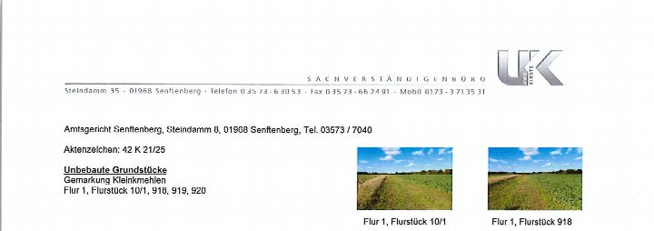 Textseite — Land- und forstwirtschaftlich genutztes Grundstück in Großkmehlen