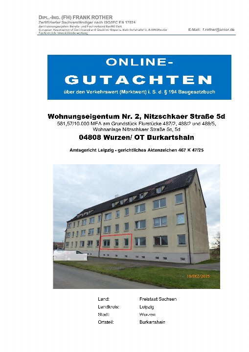 Textseite — Eigentumswohnung in Wurzen