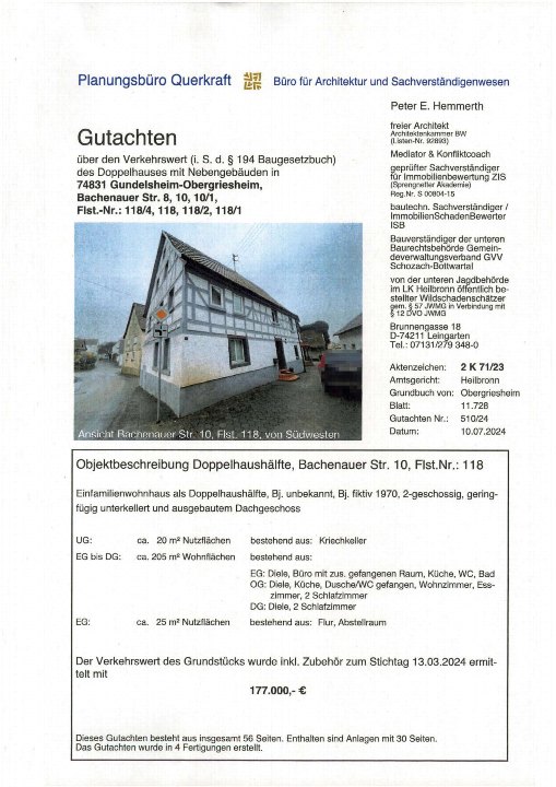Textseite — Doppelhaushälfte in Obergriesheim