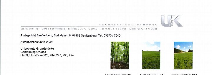 Textseite — Land- und forstwirtschaftlich genutztes Grundstück in Großkmehlen