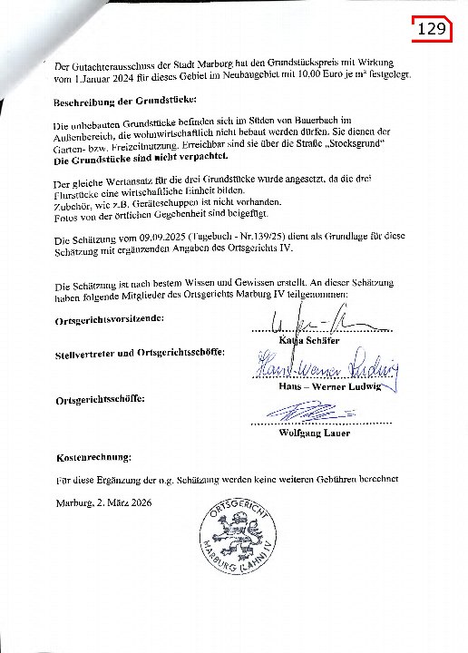 Textseite — Unbebautes Grundstück in Marburg