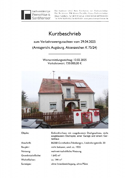 Textseite — Einfamilienhaus in Gersthofen