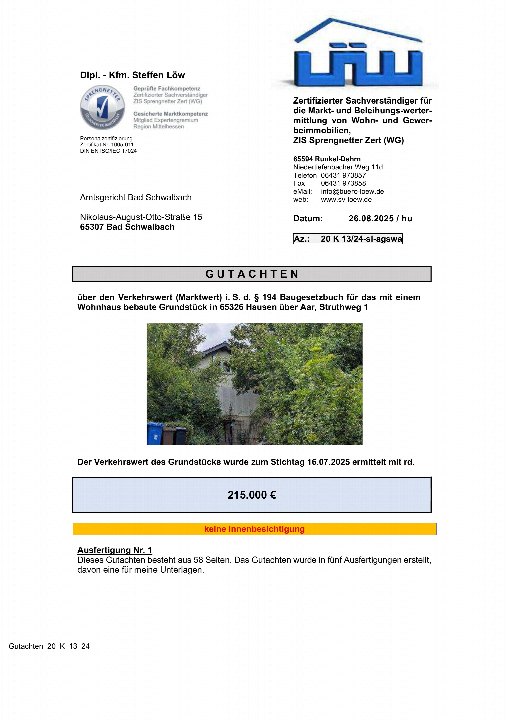Textseite — Sonstiges Teileigentum (z.B. Keller, Hobbyraum) in Aarbergen-Hausen über Aar