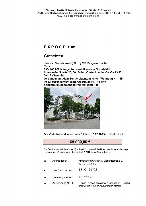 Textseite — Eigentumswohnung in Chemnitz
