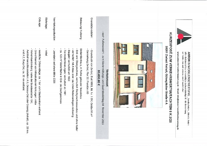 Textseite — Einfamilienhaus in Zerbst/Anhalt