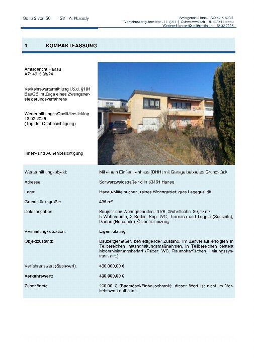 Textseite — Garage in Hanau