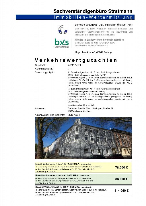 Textseite — Eigentumswohnung in Gelsenkirchen