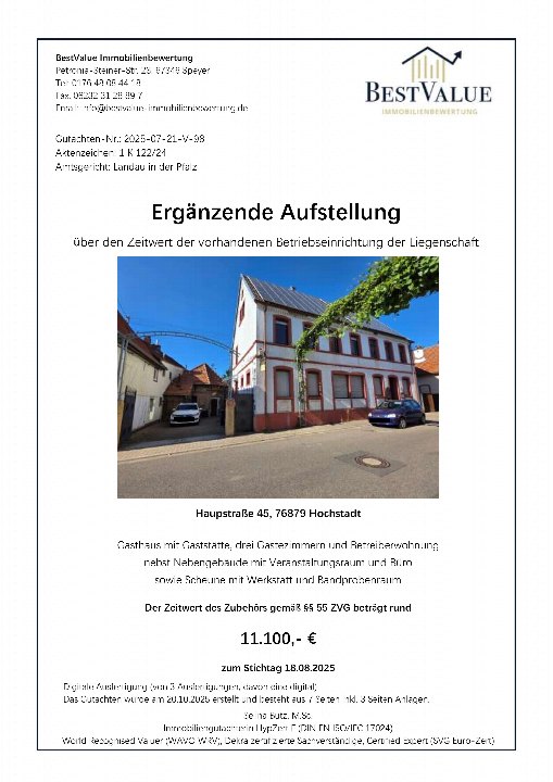 Textseite — Wohn-/Geschäftshaus in Hochstadt