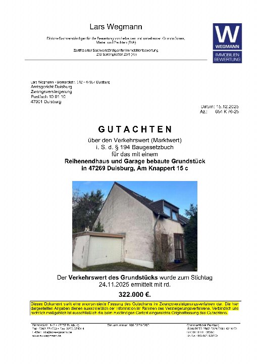 Textseite — Garage in Duisburg-Rahm