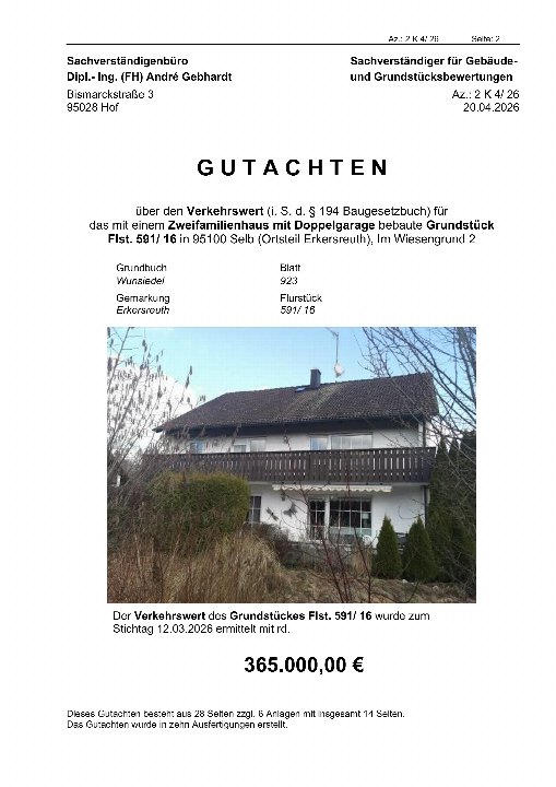 Textseite — Zweifamilienhaus in Erkersreuth