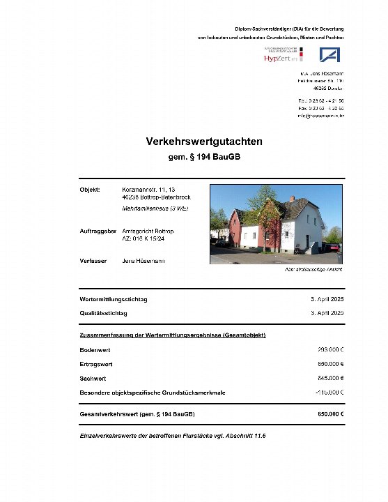 Textseite — Mehrfamilienhaus in Bottrop