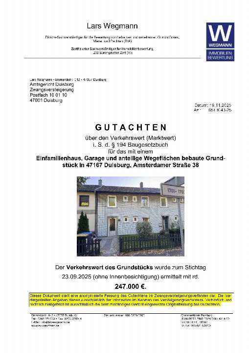 Textseite — Einfamilienhaus in Duisburg-Neumühl