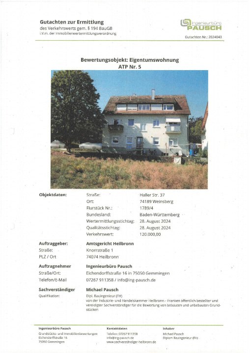 Textseite — Eigentumswohnung in Weinsberg
