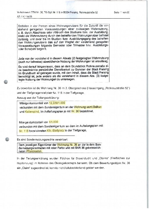 Textseite — Kfz-Stellplatz (Tiefgarage) in Freising