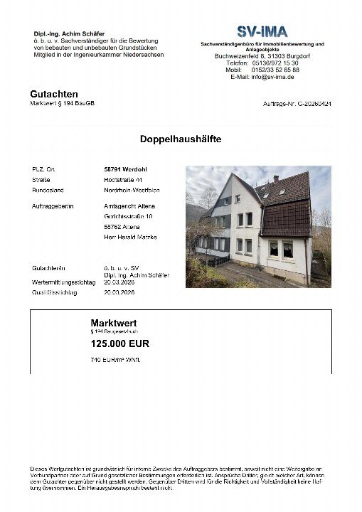 Textseite — Doppelhaushälfte in Werdohl