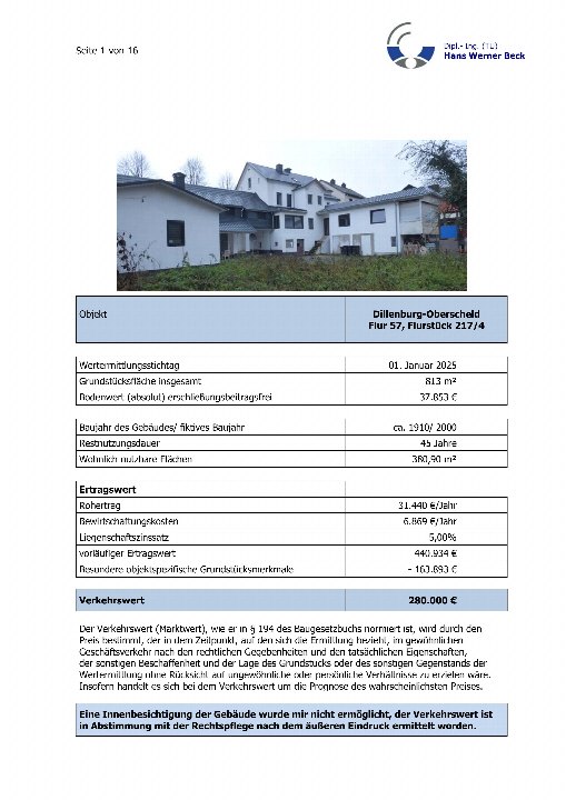 Textseite — Mehrfamilienhaus in Dillenburg