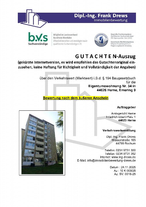 Textseite — Eigentumswohnung in Herne