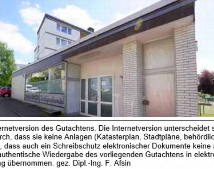 Eingangsbereich eines Gewerbegebäudes mit Glasfront und Säulen, Märkische Straße 44, Schwerte