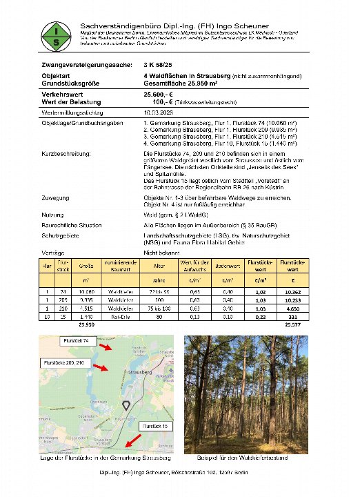 Textseite — Land- und forstwirtschaftlich genutztes Grundstück in Strausberg