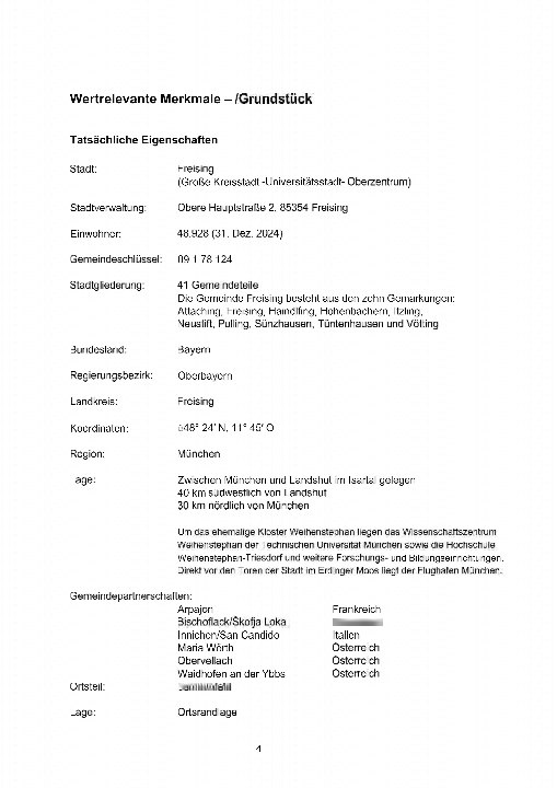 Textseite — Grundstück in Freising