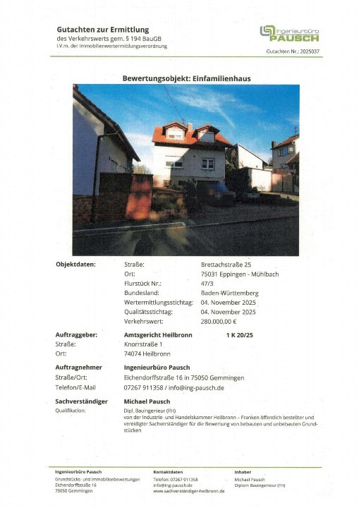 Textseite — Einfamilienhaus in Eppingen - Mühlbach