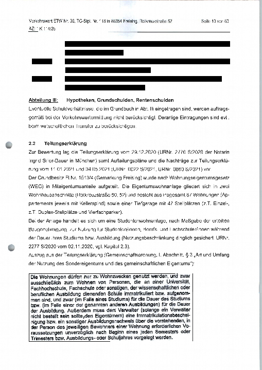 Textseite — Kfz-Stellplatz (Tiefgarage) in Freising