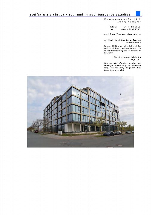 Textseite — Gewerbeobjekt in Hannover