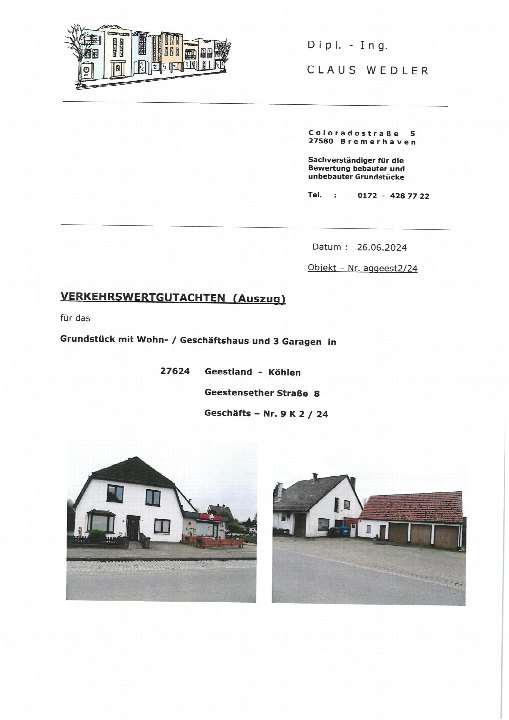 Textseite — Wohn-/Geschäftshaus in Köhlen