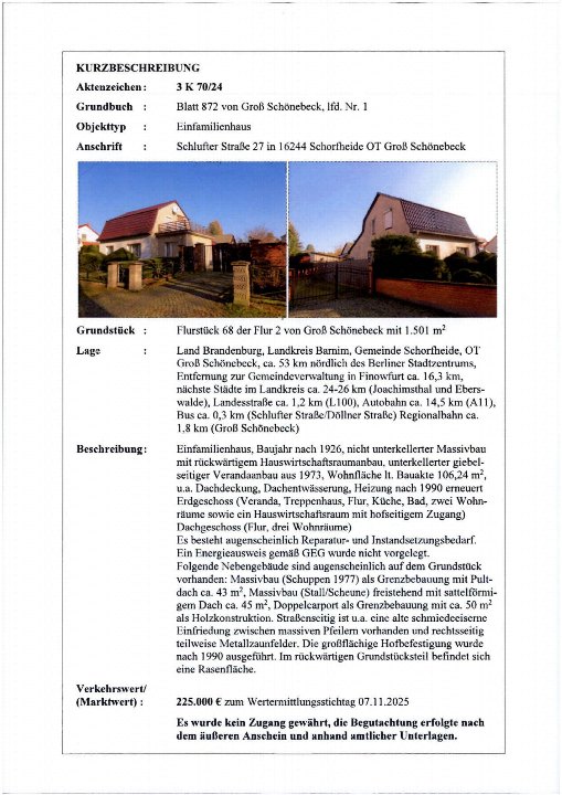 Textseite — Einfamilienhaus in Schorfheide OT Groß Schönebeck