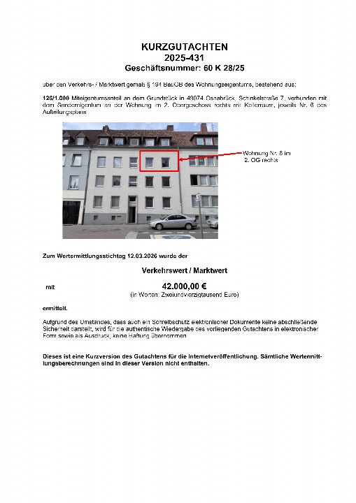 Textseite — Eigentumswohnung in Osnabrück