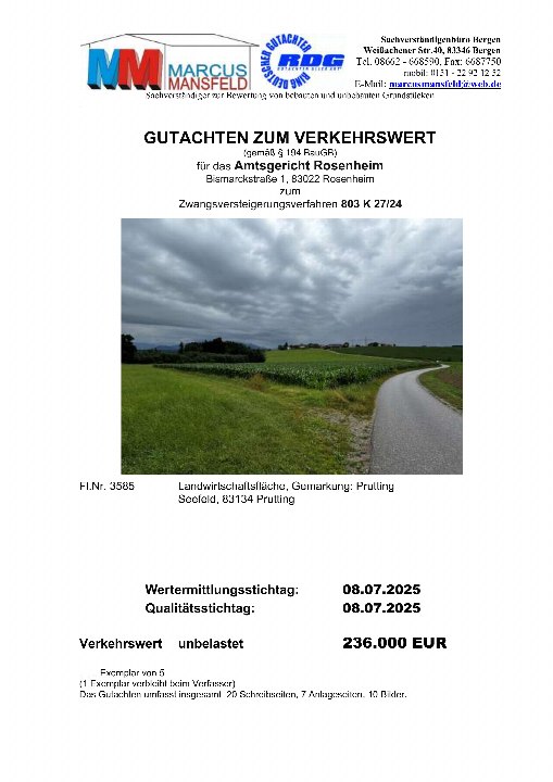 Textseite — Unbebautes Grundstück in Prutting