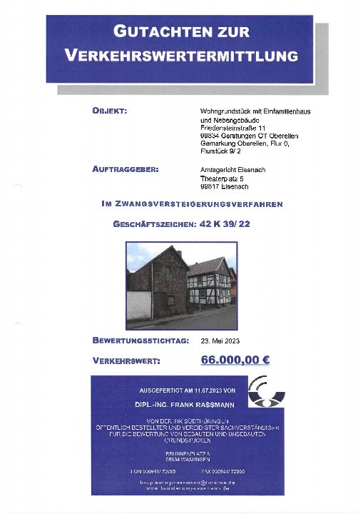 Textseite — Einfamilienhaus in Gerstungen OT Oberellen