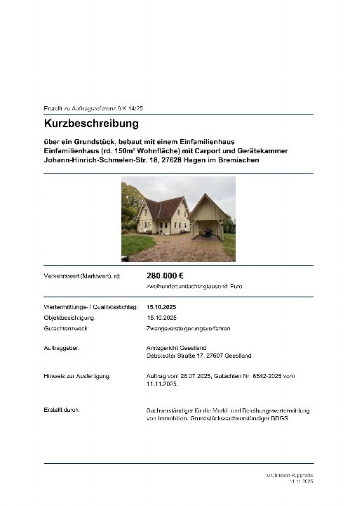 Textseite — Einfamilienhaus in Hagen i. Br.