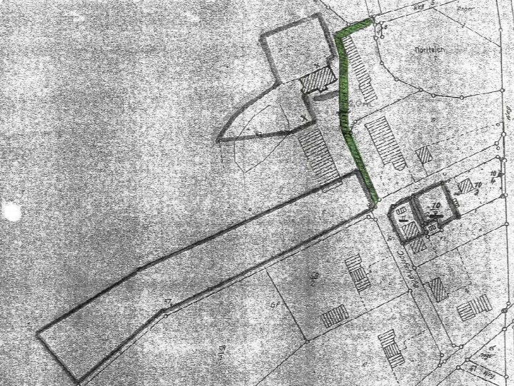 Lageplan des Gewerbeobjekts in Altentreptow, Trostfelde 4a, mit Grundstücks- und Gebäudegrenzen sowie benachbarten Parzellen und Straßenbezeichnungen