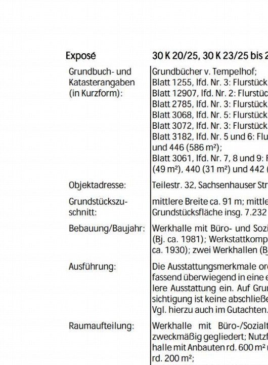 Textseite — Gewerblich genutztes Grundstück in Berlin